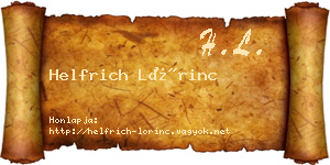 Helfrich Lőrinc névjegykártya