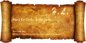 Helfrich Lőrinc névjegykártya