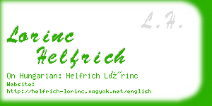 lorinc helfrich business card